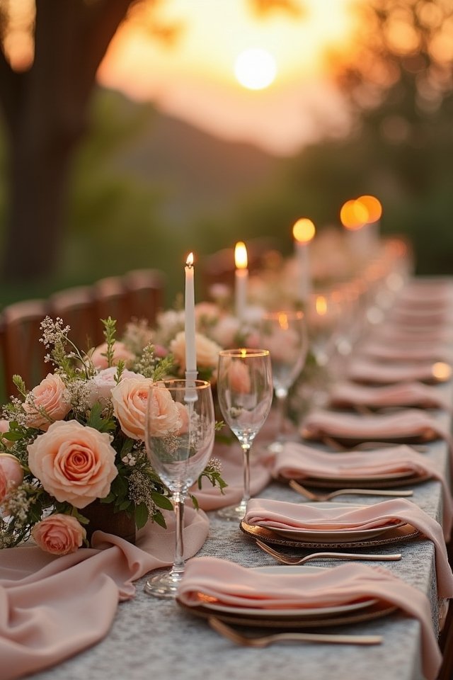 mocha peach wedding theme