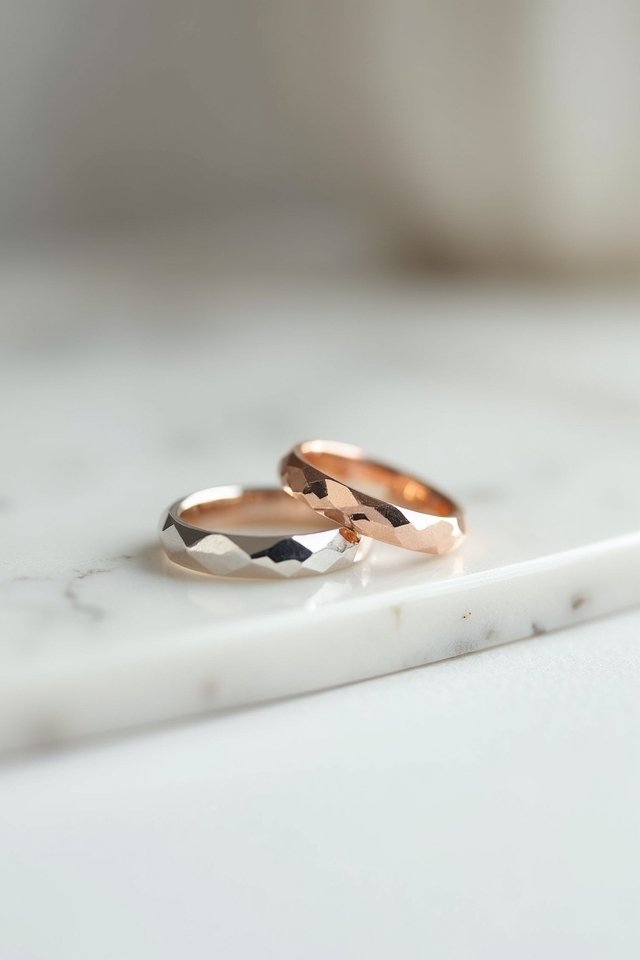modern artistic wedding rings