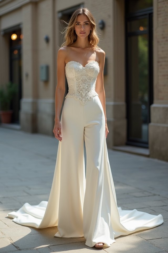 modern corset jumpsuit elegance