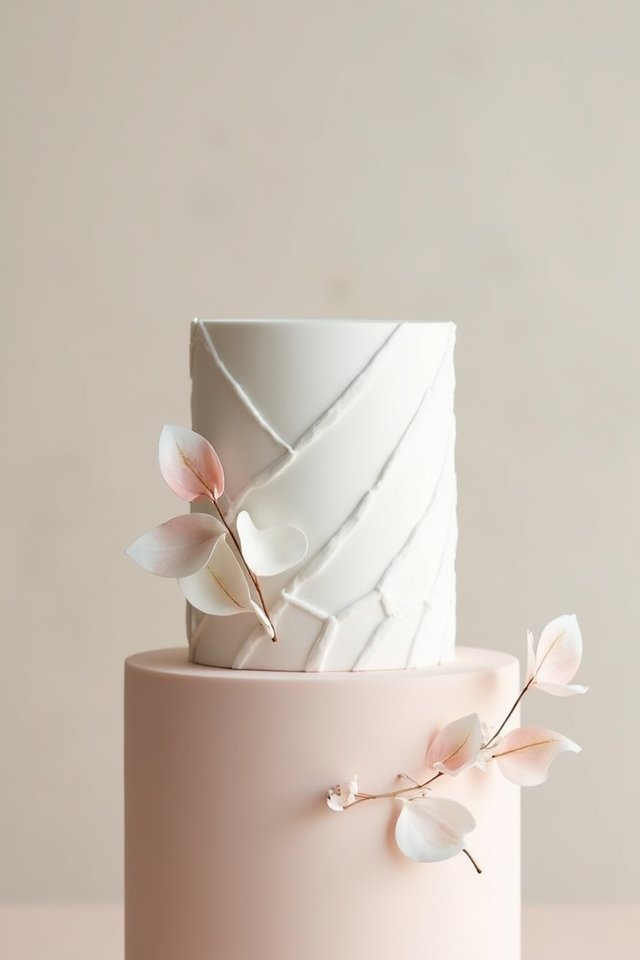 modern elegant geometric cakes