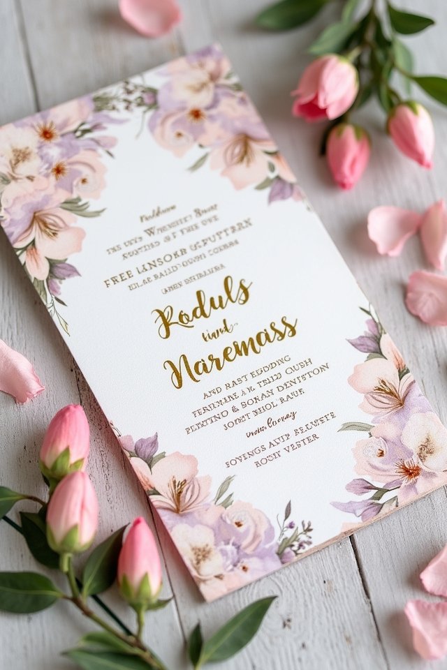 modern floral wedding invitations
