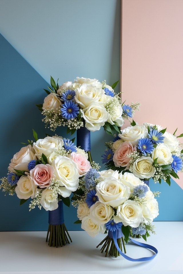 modern geometric wedding bouquets