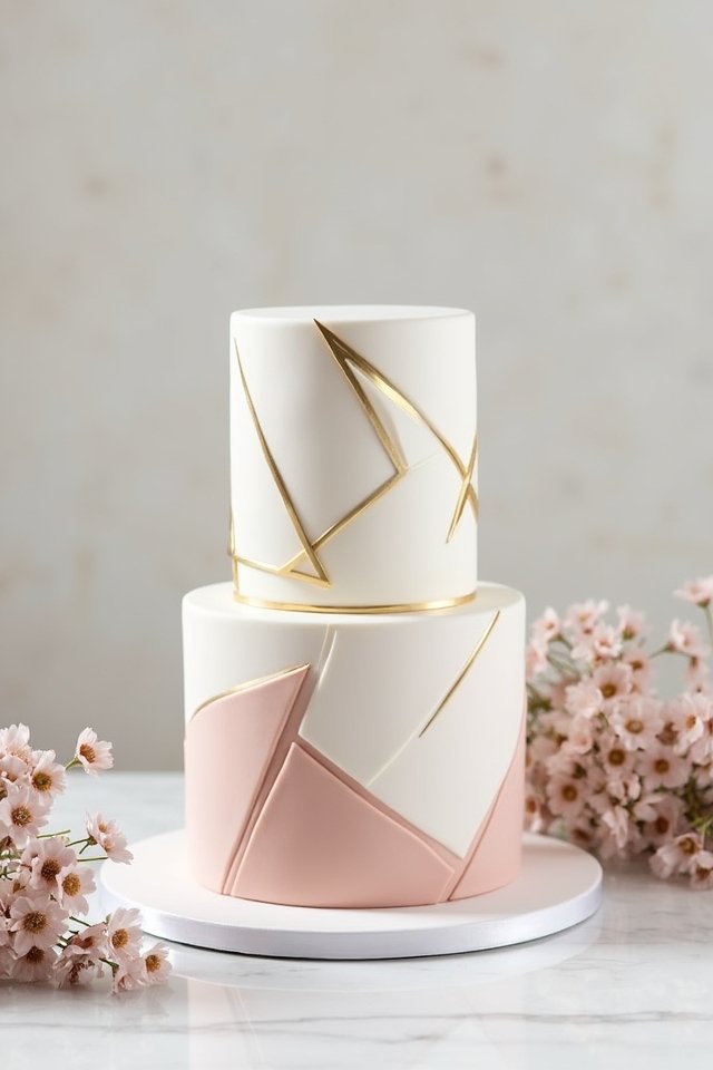 modern geometric wedding cakes