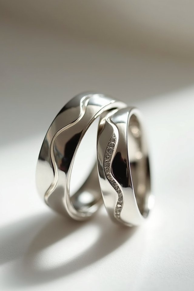 modern geometric wedding rings