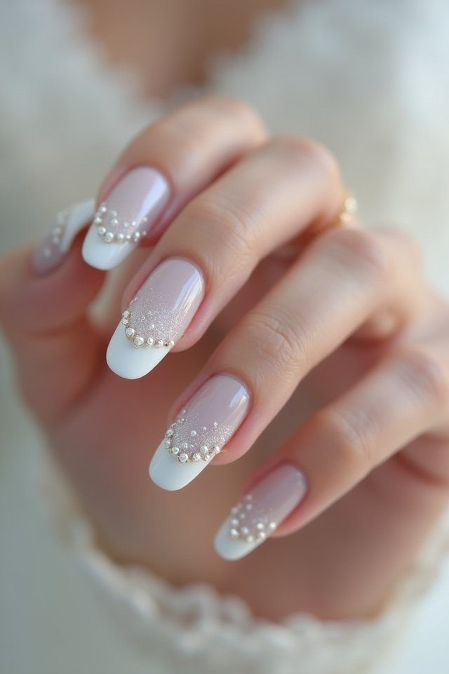 modern grey white ombre nails