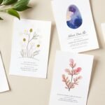 modern illustrated wedding invites