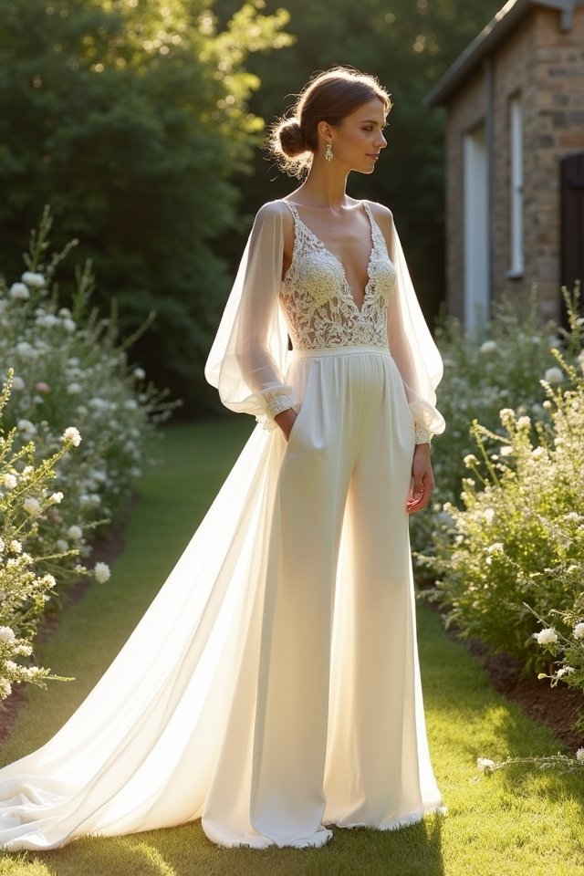 modern jumpsuit with train