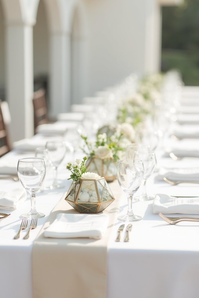 modern minimalist geometric centerpieces