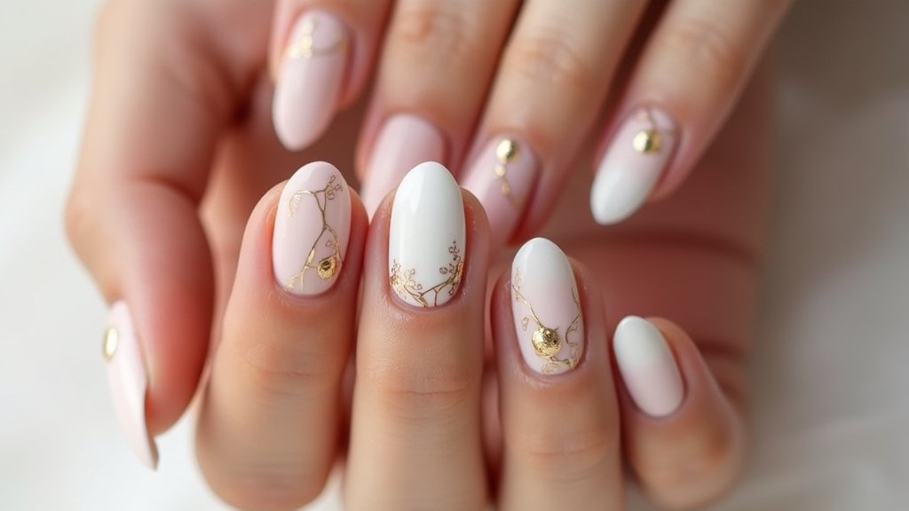 modern minimalist wedding nails