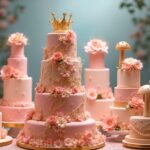 modern princess peach cakes