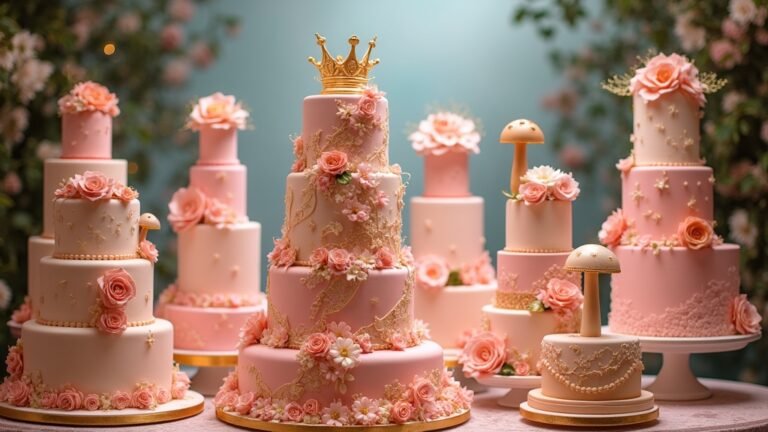 modern princess peach cakes