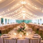 modern wedding tent decor