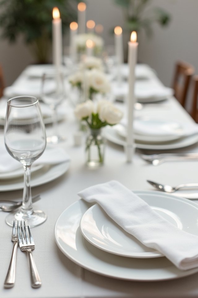 monochromatic candlelit wedding elegance