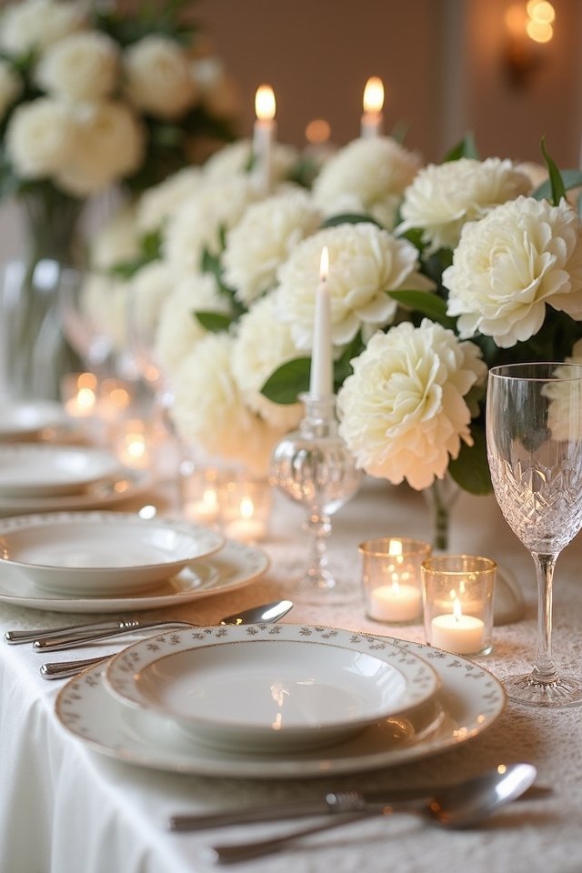 monochromatic wedding table elegance
