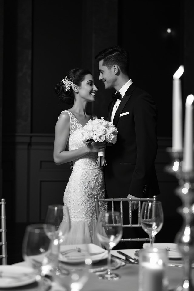 monochrome elegance for weddings