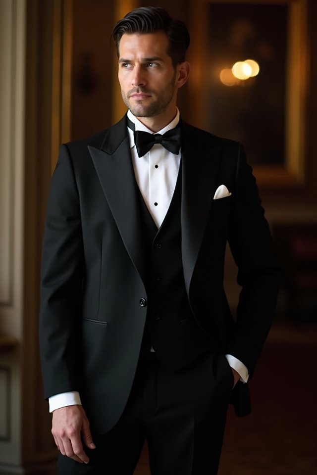monochrome tailored wedding attire
