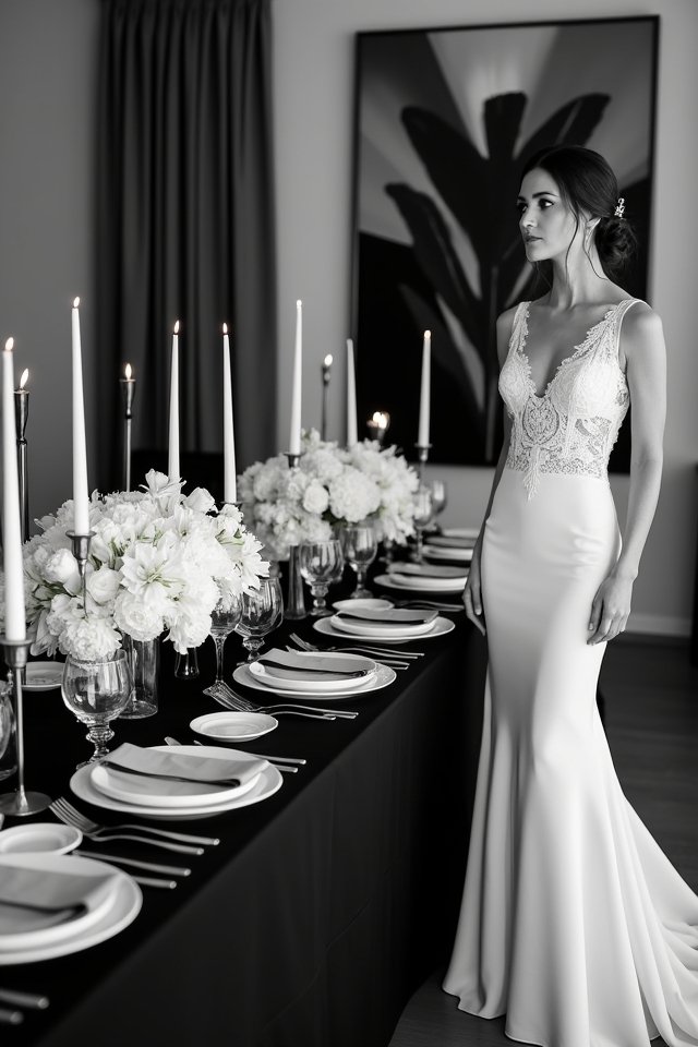 monochrome wedding aesthetic ideas