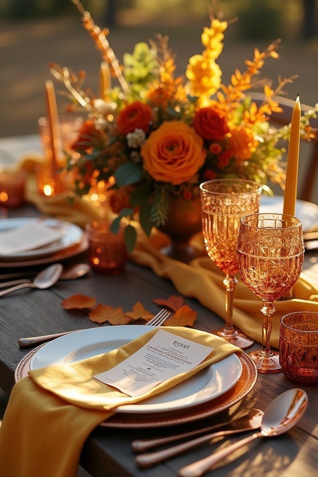 mustard yellow and bronze elegance