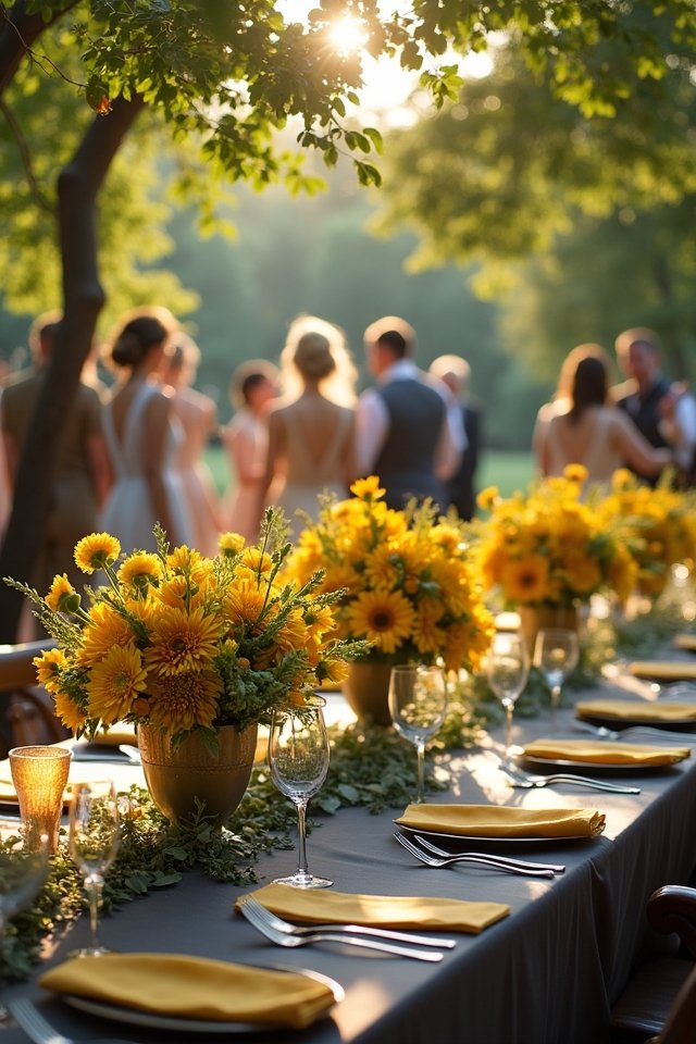 mustard yellow and charcoal grey