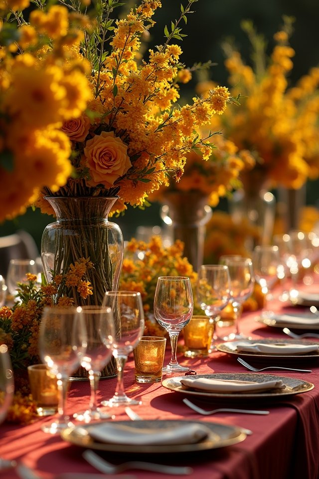 mustard yellow wedding decor