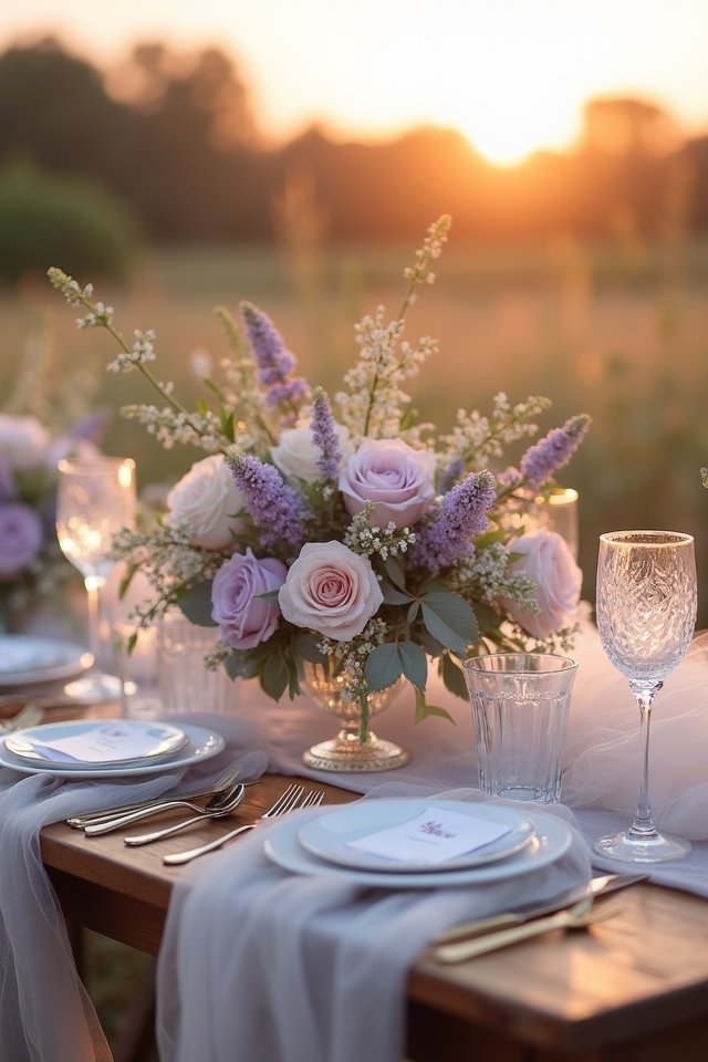 muted lavender and cream