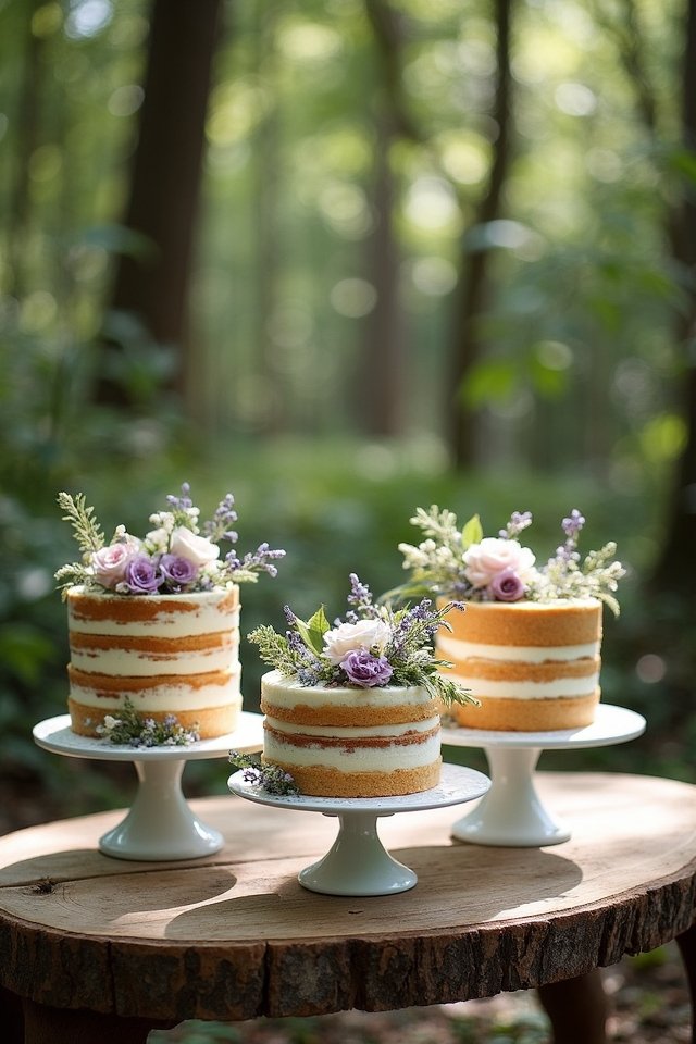 naked cake floral accents