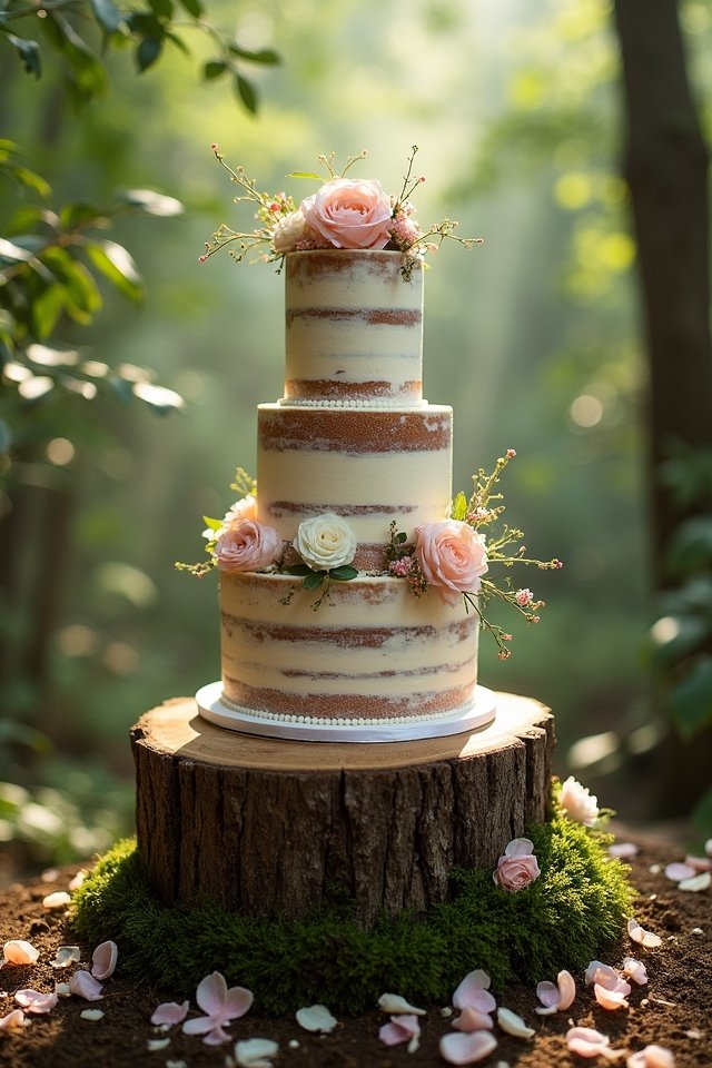 naked cakes with flowers
