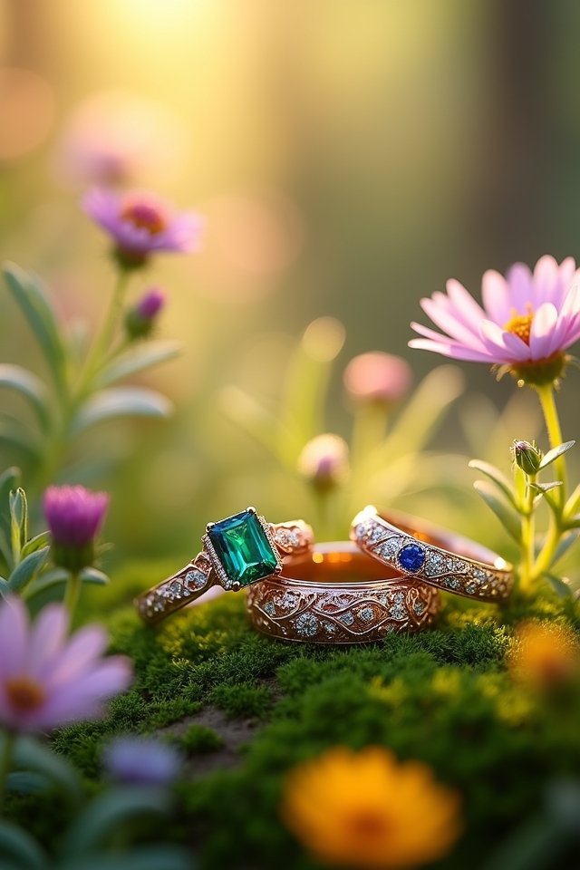 nature inspired love story rings