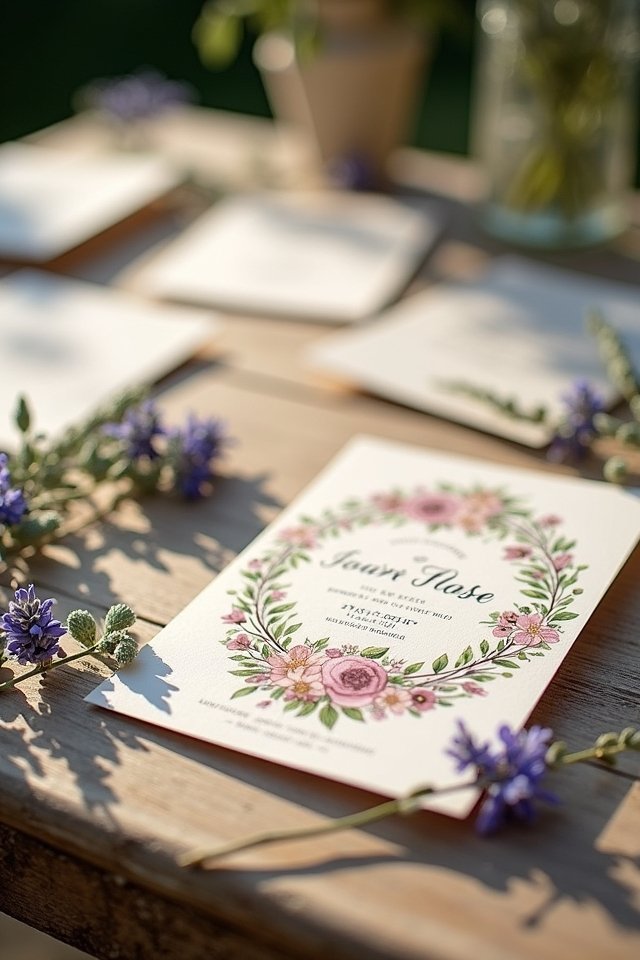 nature inspired rustic invitations