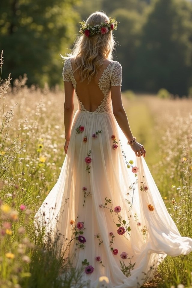 nature inspired whimsical bridal gown