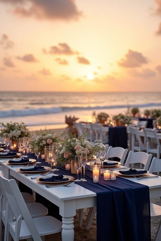 navy blue champagne wedding elegance