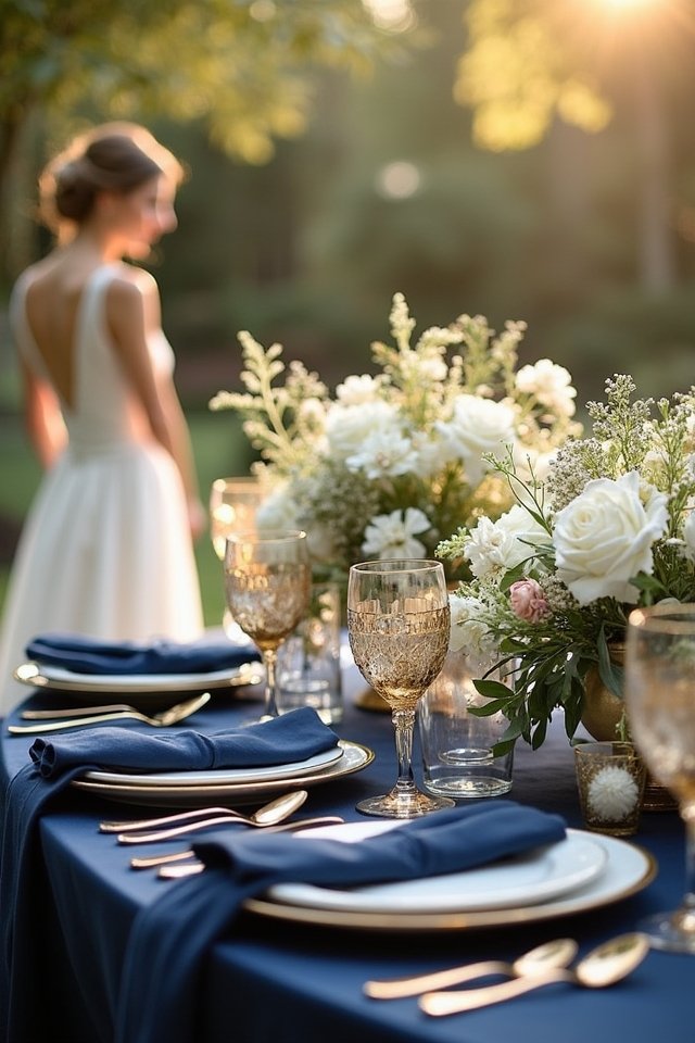 navy elegance with gold accents