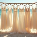 nostalgic beach wedding dresses