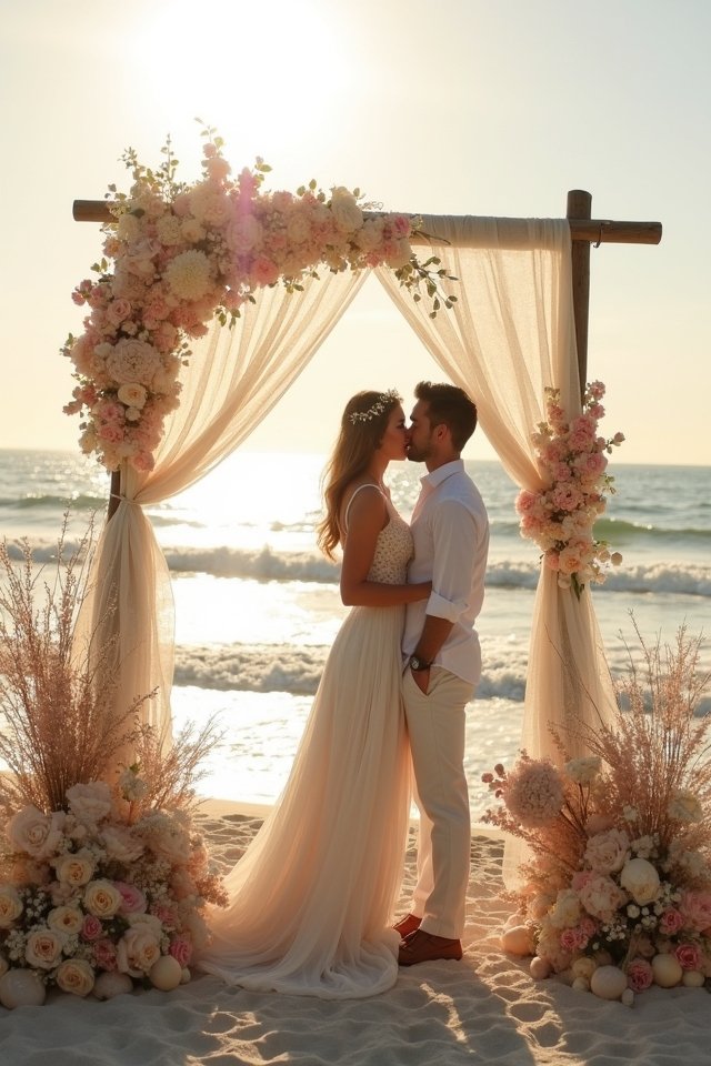 nostalgic beachfront wedding details