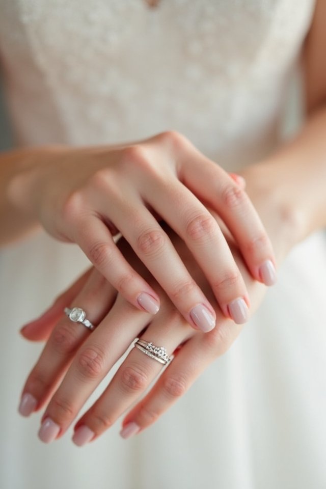 nude glossy manicure elegance