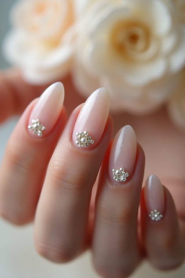 nude ombre with pearls