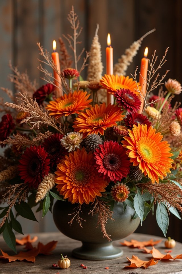 october rust floral arrangements