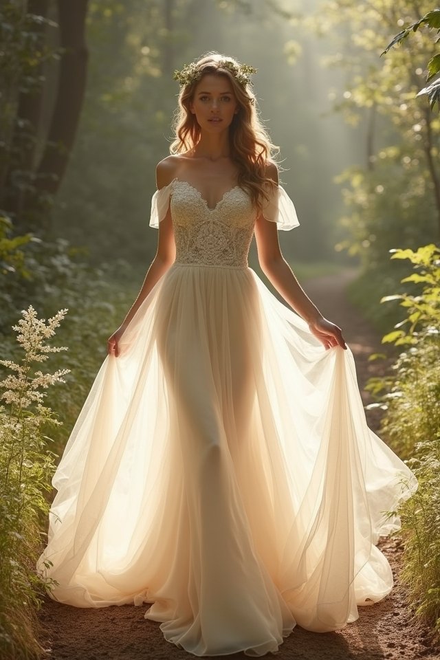 off shoulder gown elegance