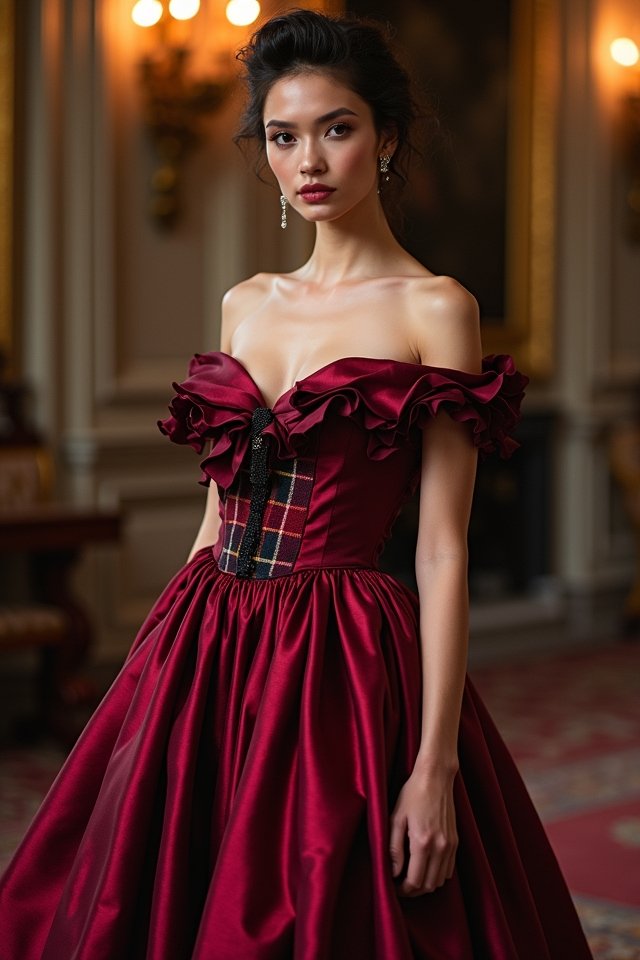 off shoulder gown rebellious elegance