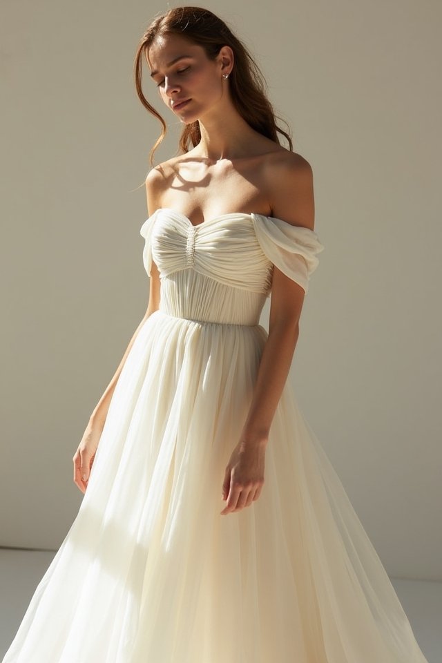 off shoulder gown styles