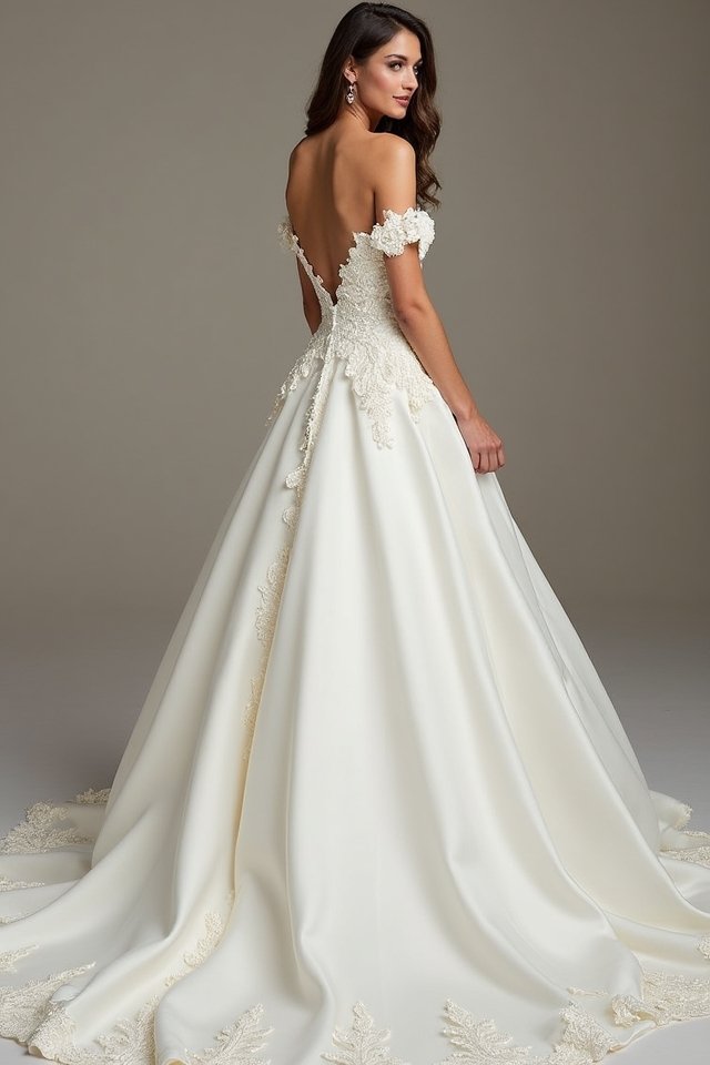 off shoulder romantic silhouette elegance