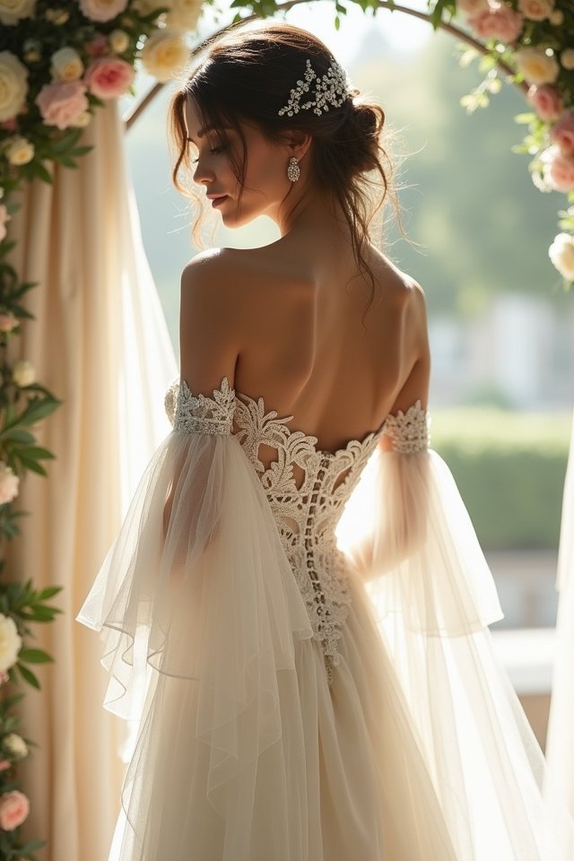 off shoulder wedding dress elegance