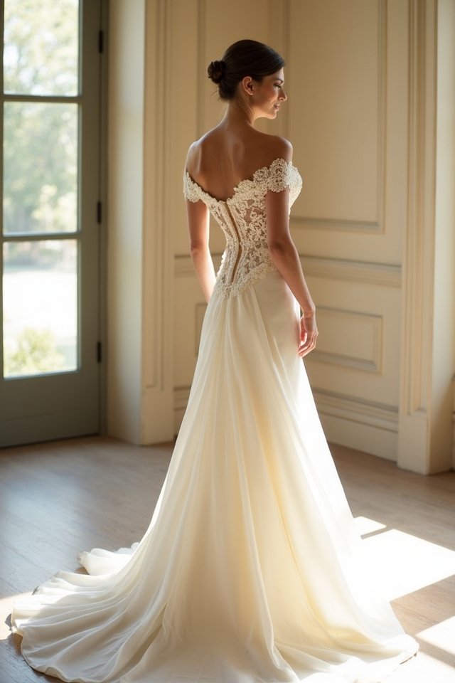 off the shoulder bridal elegance
