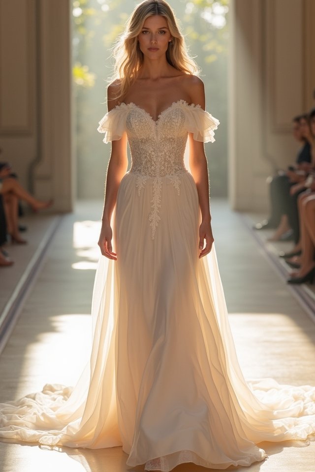 off the shoulder bridal elegance