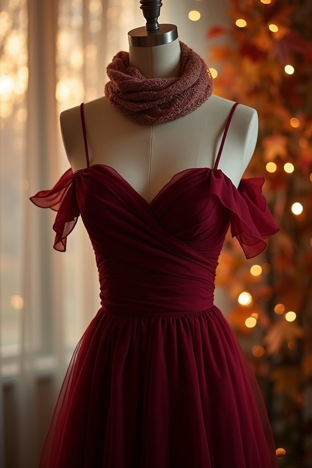 off the shoulder scarf elegance