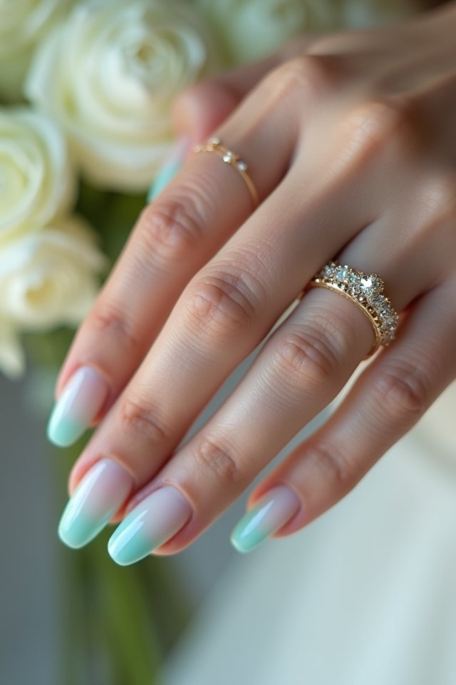 ombre beach inspired nail design