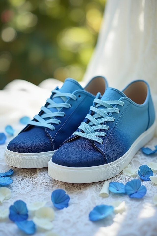 ombre blue wedding sneakers