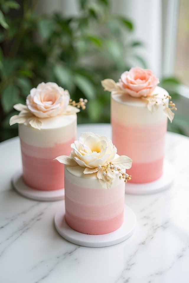 ombre cake with flowers