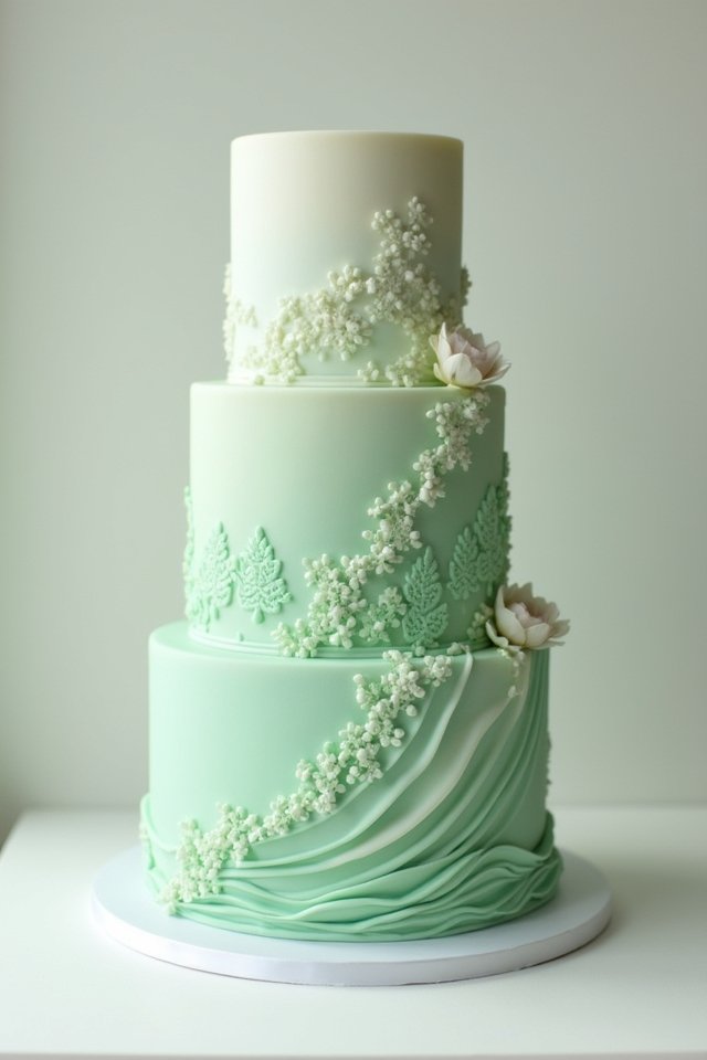 ombre pastel green wedding cake