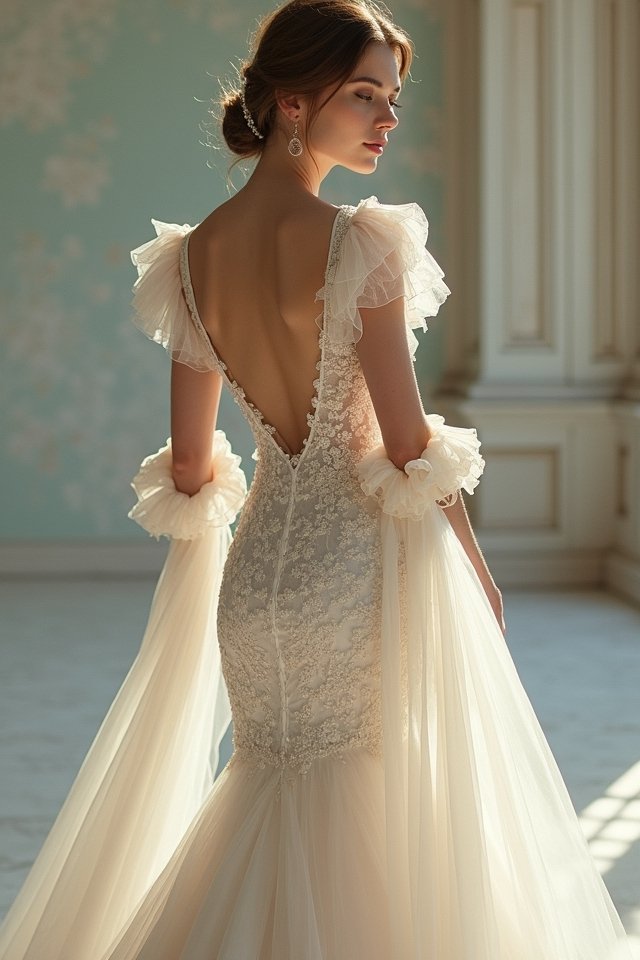 opulent ruffled bridal elegance